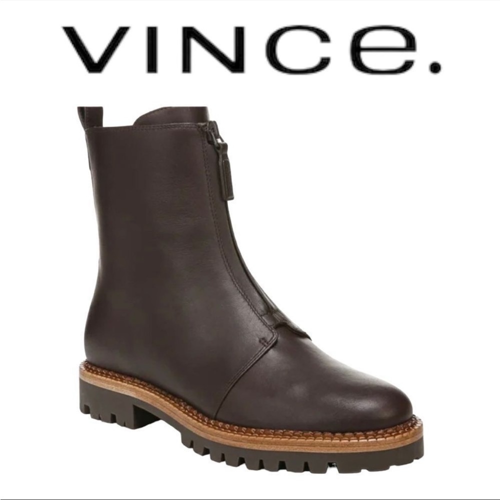 Vince Cabria brown leather lug boot